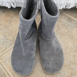Stylish Gray Suede Ankle Booties